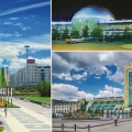 Astana - Bауtегек - airport - Railway station - Астана - Байтерек - Аэропорт - Вокзал.jpg