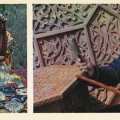 Uzbekistan 1974 Fergana valley - Embroidery of tyubeteykas - Master of woodcarving Khaidarov work.jpg