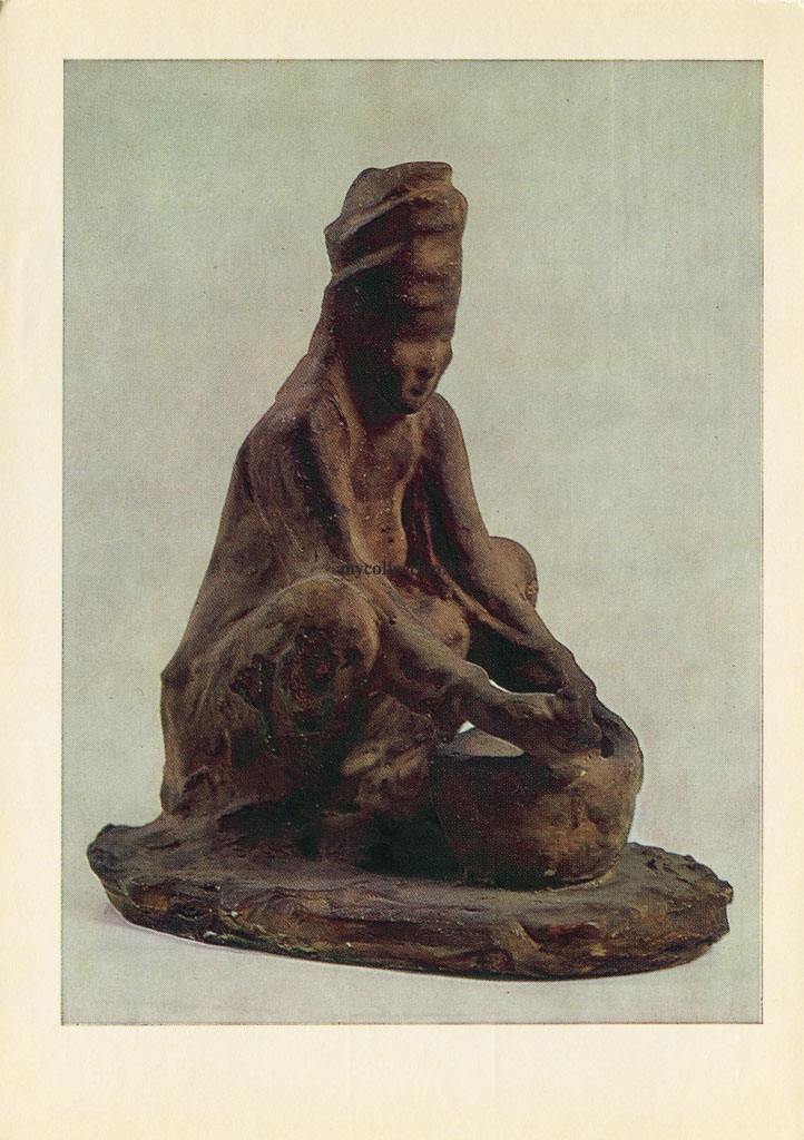 Artists of Kazakhstan - sculptor Usachyov - Woman on jailau - Женщина на джайлау - 1962.jpg