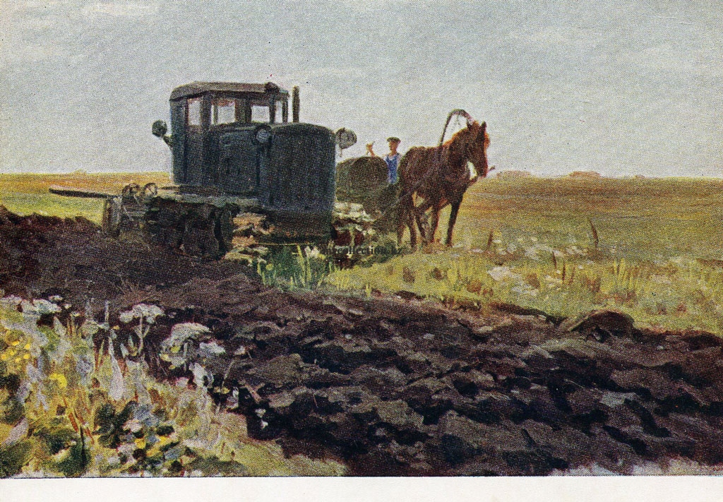 Virgin Lands - Целина - Заправка трактора -  Алтайский край - Altai Krai - Refueling the tractor.jpg