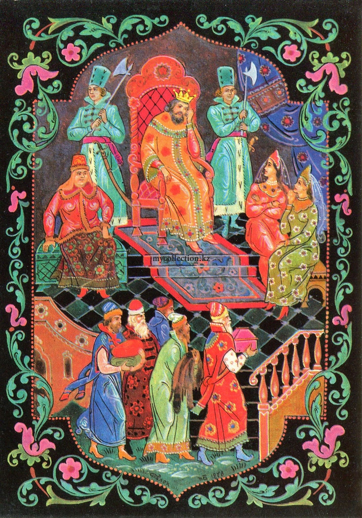 Пушкин - Бокарев - Палех - Guests - Гости - Tale of Tsar SaltanPrince Gvidon - Сказка о царе Салтане.jpg